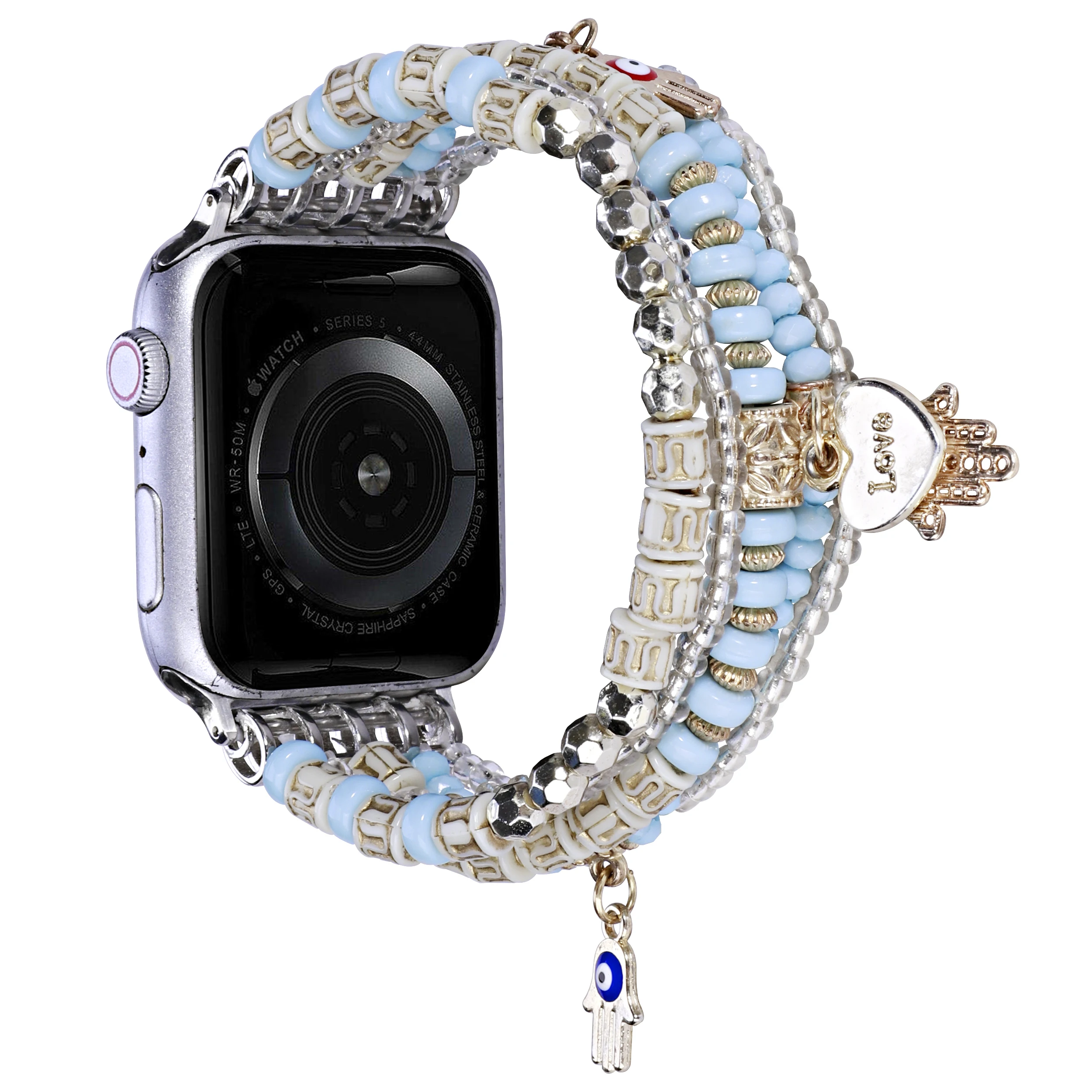 Harsband voor Apple Watch-band 49 46 42 45 44 41 40 mm elastische kralen Boheemse armband voor iWatch 11 10 9 8 7 6 5 4 SE Ultra 3