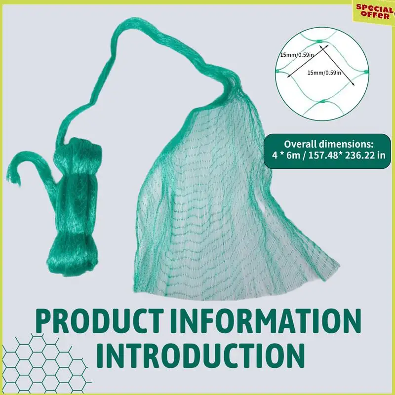 شبكة طيور A34R لحماية الحديقة ونباتات الخضروات وأشجار الفاكهة، شبكة تعريشة بلاستيكية ضد الطيور (13 قدم × 20 قدم)