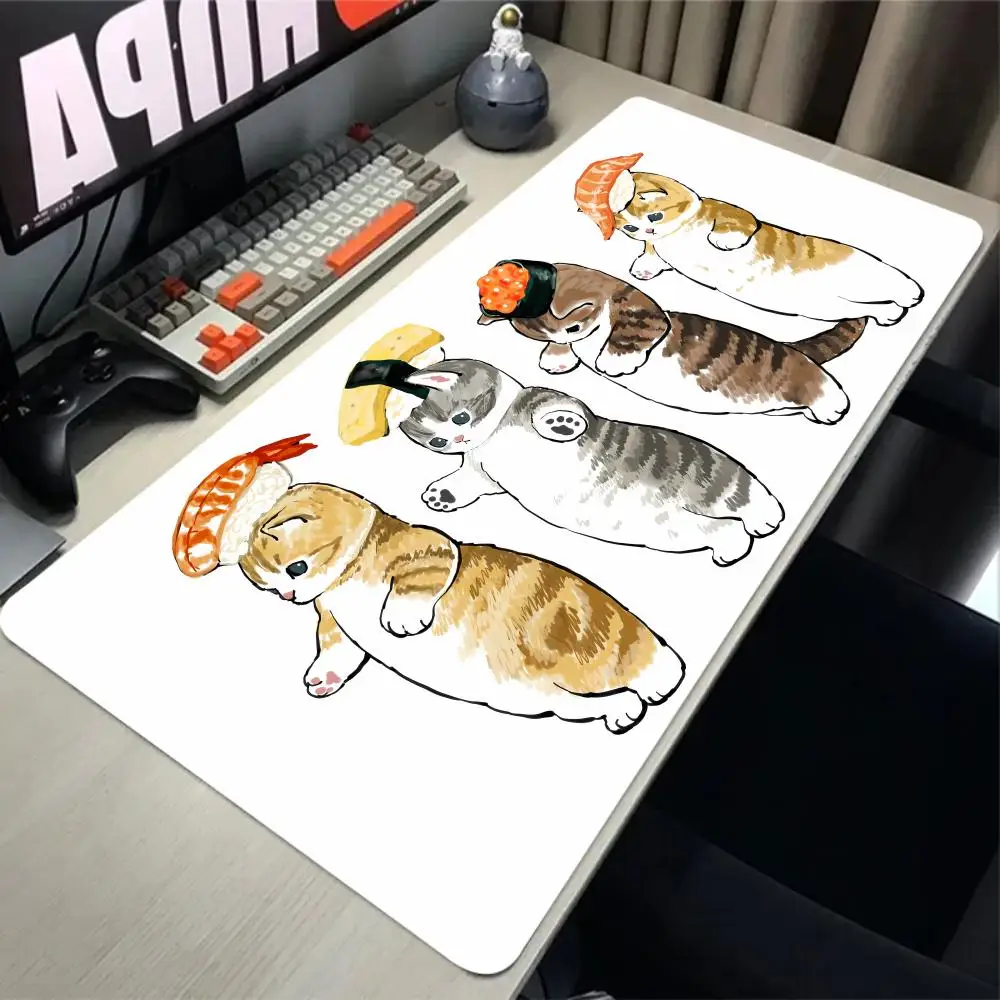 

Kawaii funny cat desk mat cute mouse pad large rubber non-slip mouse pad kawaii desk mat desk blanket high quality Xxl 900x400mm