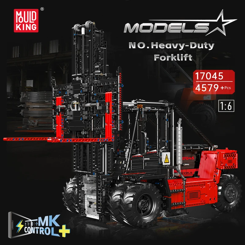 Mould King 17045 High-Tech Building Block Remote Control Heavy-Duty Forklift Model Assembly Truck Toys Kids Christmas Gifts