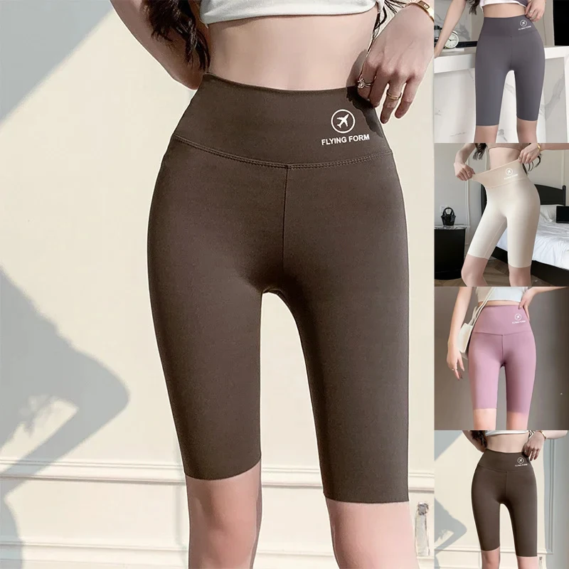 M L XL High Waist Yoga Shorts Quick Dry Workout Tights Butt Lifting Tummy Control Women Stretch Gym Leggings Outdoor Wear