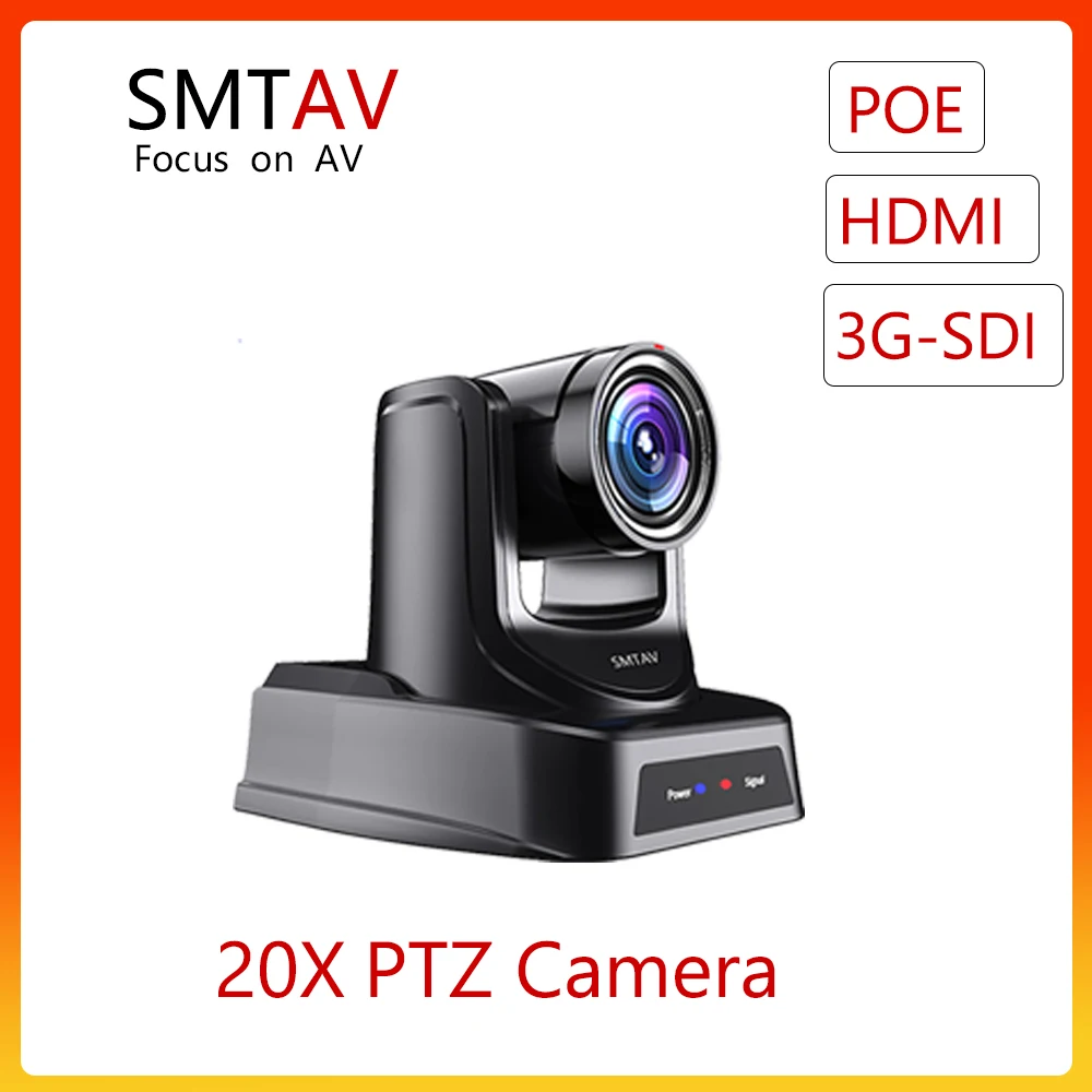 

SMTAV PTZ Camera ，20x Optical+ 16X Digital Zoom, POE,HDMI,High-Speed PTZ, USB SDI LAN Live Streaming Church PTZ Camera Broadcast