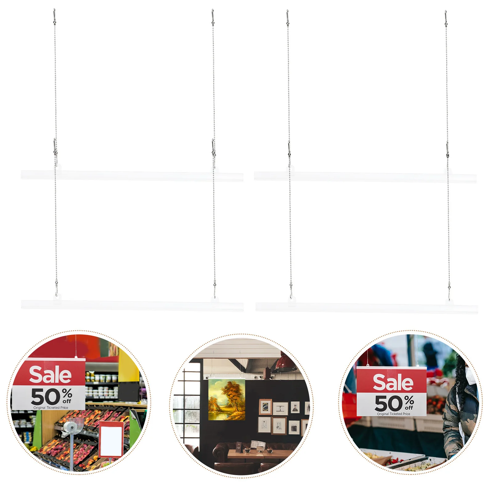 

4 set Advertising Dowel Hanger For Posters Artwork Wall Mount Display Rail Banner Holder Stand Indoor Outdoor Use Poster Hanging