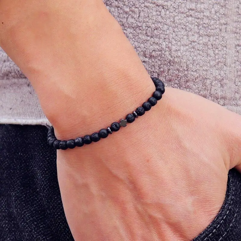Men's 6 Colors 4mm Beads Strand Bracelet