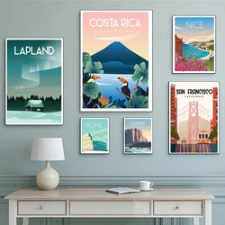 Costa Rica City San Francisco Travel Poster Canvas Painting Vintage Print Wall Art Pictures Living Room Home Decoration