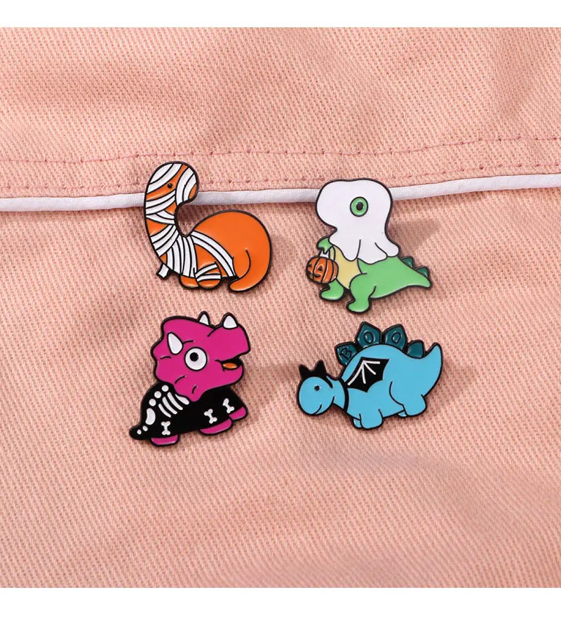 Cartoon Animal Series Metal Badge Personalized Children's Toy Clothing Backpack Accessories Cute Dinosaur Brooch