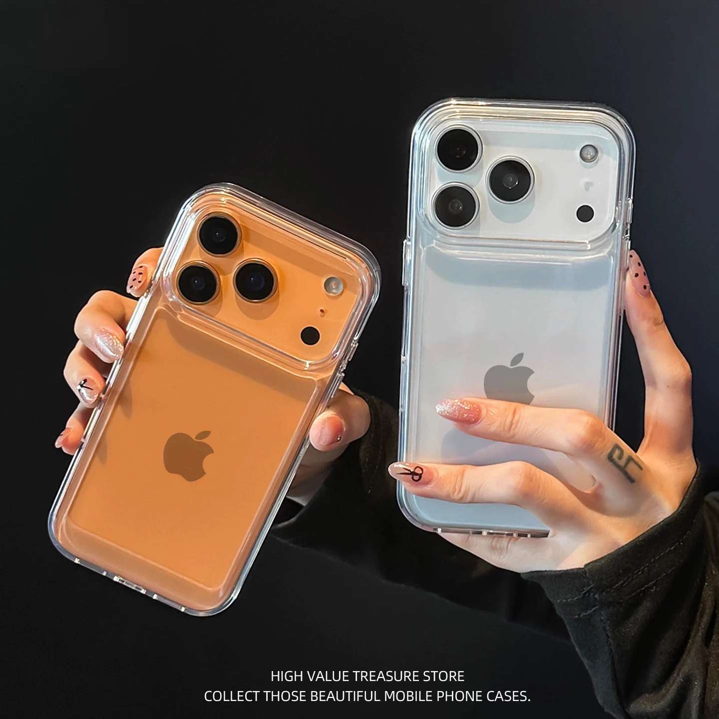 Caso de telefone para iphone 17 ar 16 15 14 7 8 plus 13 12 11 pro max claro pára-choques duro silicone luxo transparente à prova de choque capa
