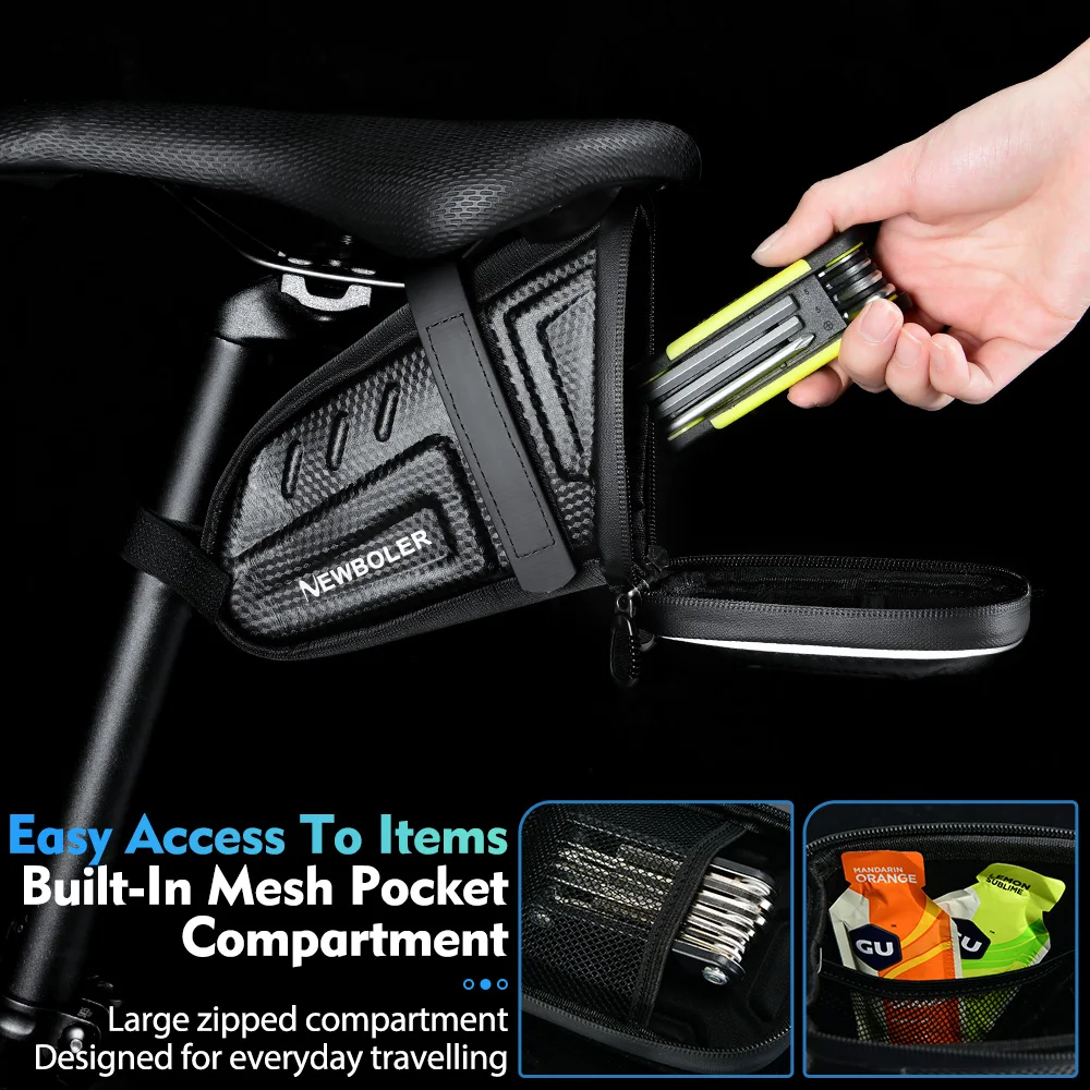 Borsa da sella per bicicletta Borsa da sella per mountain bike impermeabile Sedile portaoggetti Borsa per attrezzi posteriore Borsa da sella Accessori MTB per ciclismo all'aperto