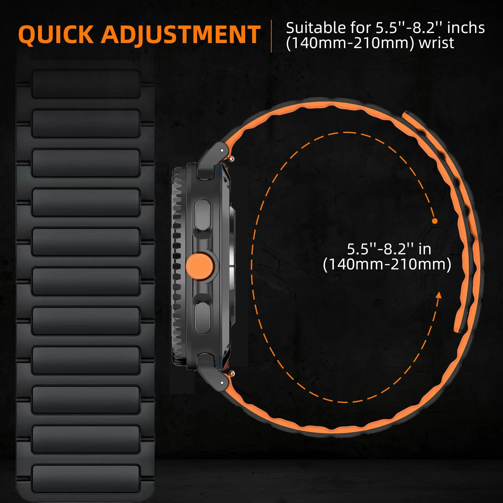 Tali Lingkaran Magnetik untuk Jam Tangan Samsung Galaxy 8 40Mm 44Mm 8 Klasik 46Mm Gelang Olahraga Silikon Jam Tangan Galaxy Korea 8 Tali Pergelangan Tangan