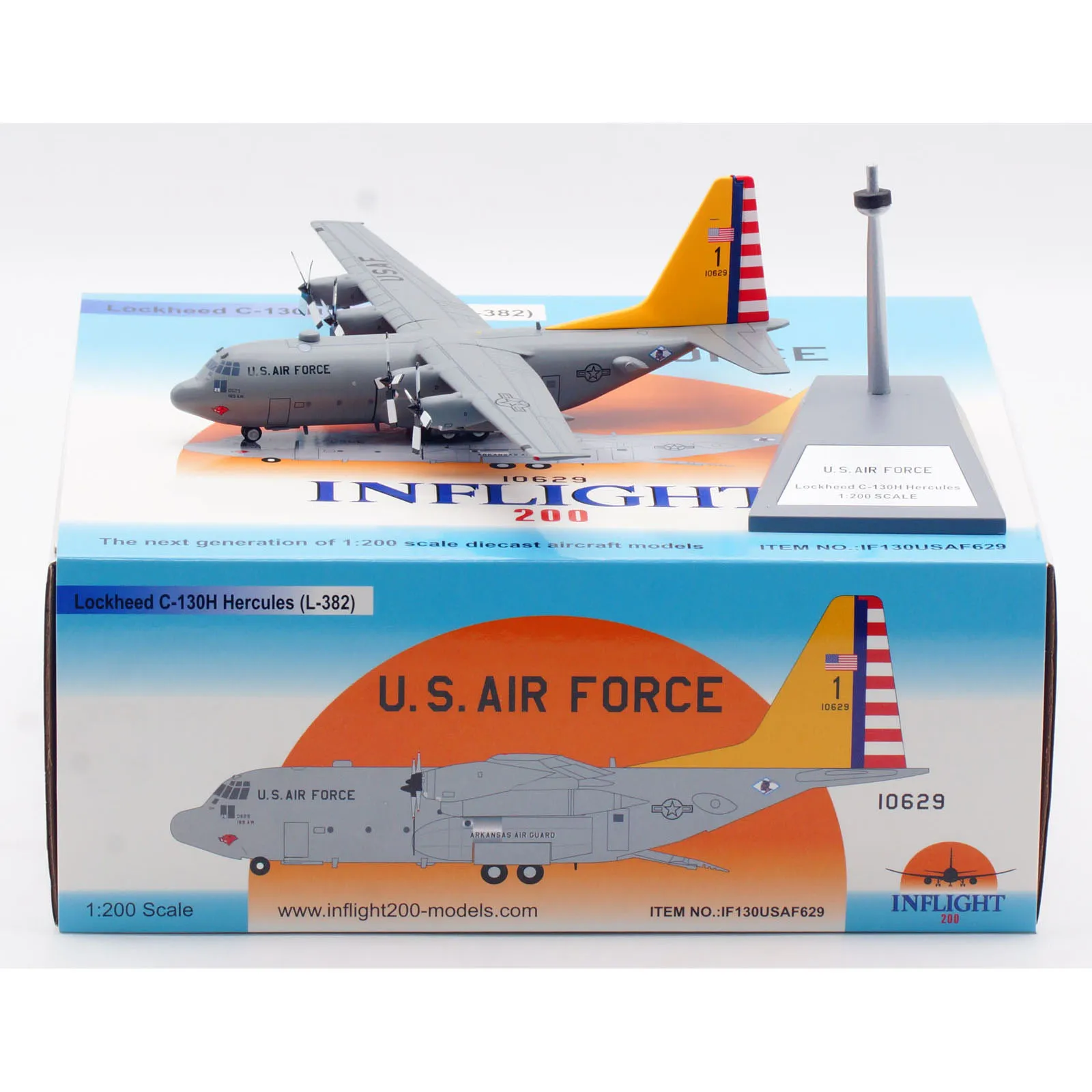 IF130USAF629 Alloy Collectible Plane Gift INFLIGHT 1:200 USA-Air Force Lockheed C-130H Hercules Diecast Aircraft Model 81-0629