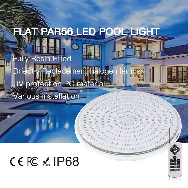 LED Pool Bulb Resin Filled Light IP68 Waterproof Underwater Lights AC12V Spot Piscine LED Couleur RGB PAR 56 42W Fountain Lamp
