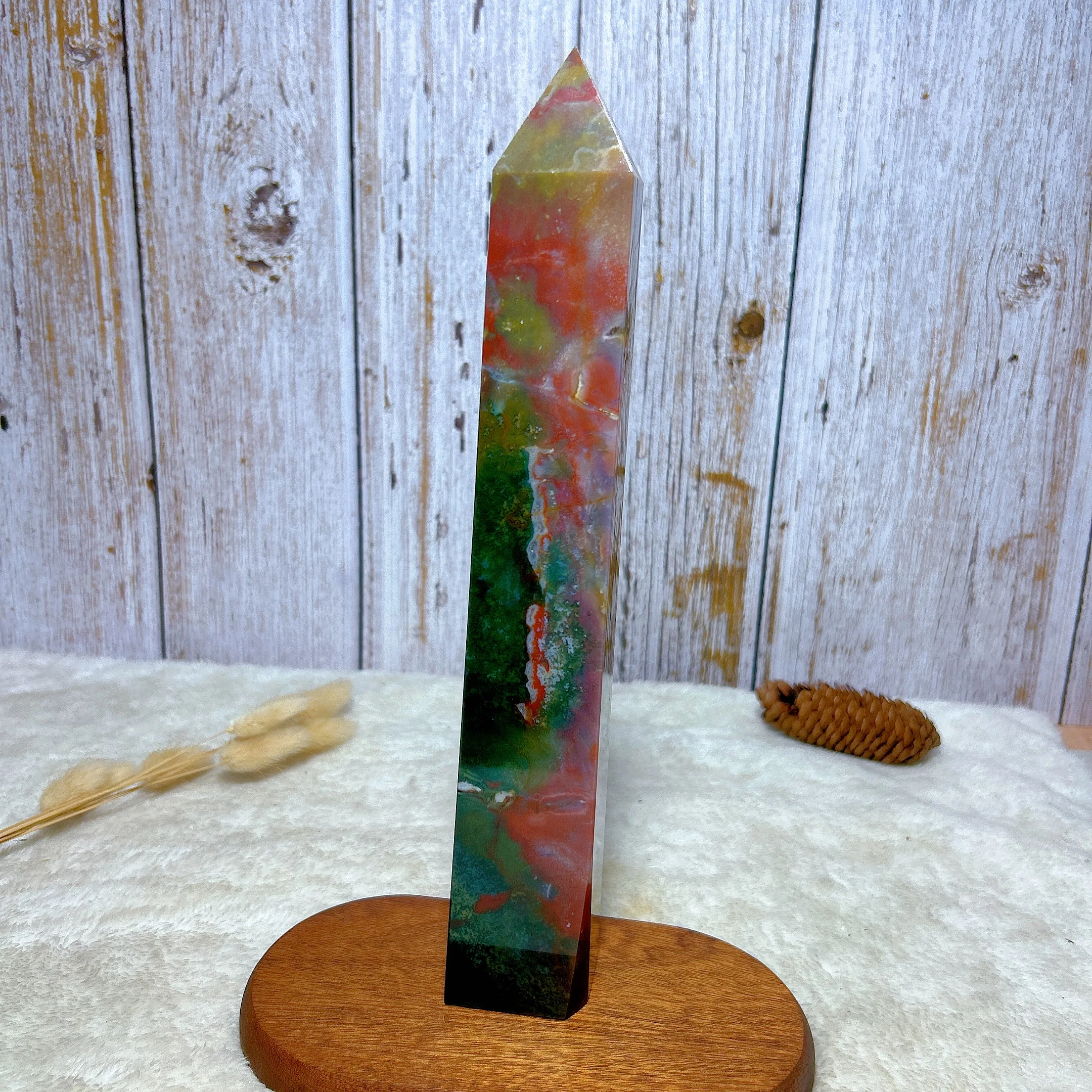 Healing Natural Crystals Ocean Jasper Big Tower Point High Quality Reiki Home Decorations Mineral Energy Gift