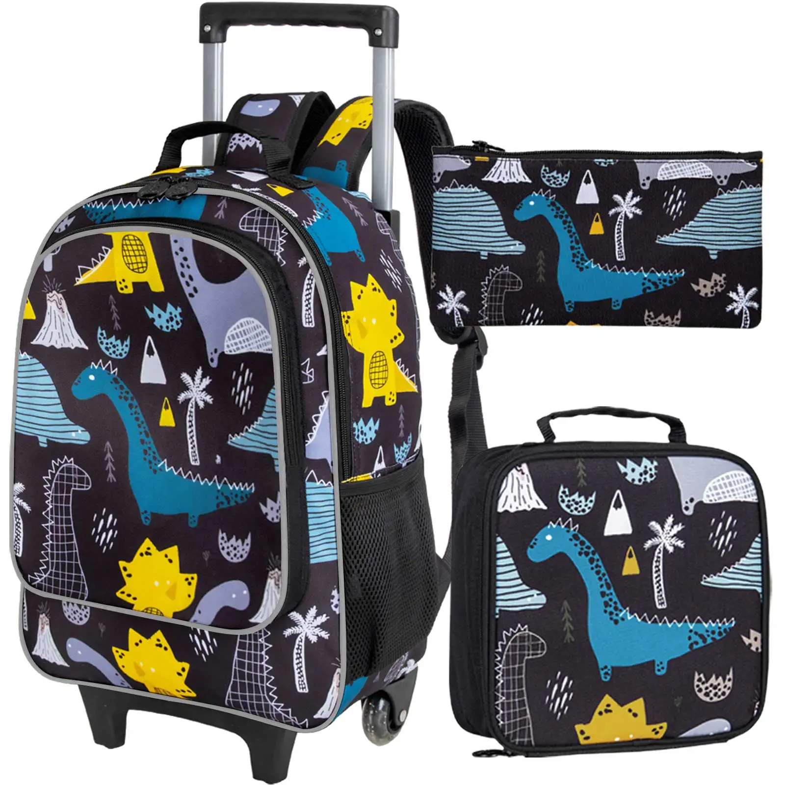 sac-a-dos-a-roulettes-pour-enfants-cartable-a-roulettes-pour-garcons-valise-a-roulettes-pour-l'ecole-primaire-3-pieces-dinosaures