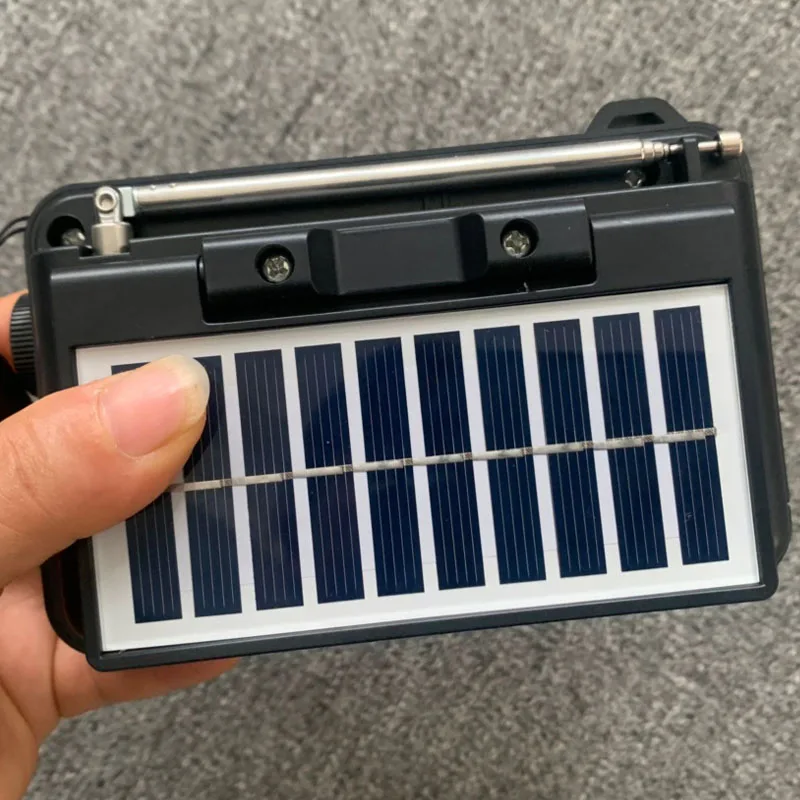 راديو الطوارئ المحمول الشمسية FM AM SW1-6 راديو استقبال سمّاعات بلوتوث مع مصباح يدوي TF بطاقة محرك أقراص USB مشغل موسيقى MP3