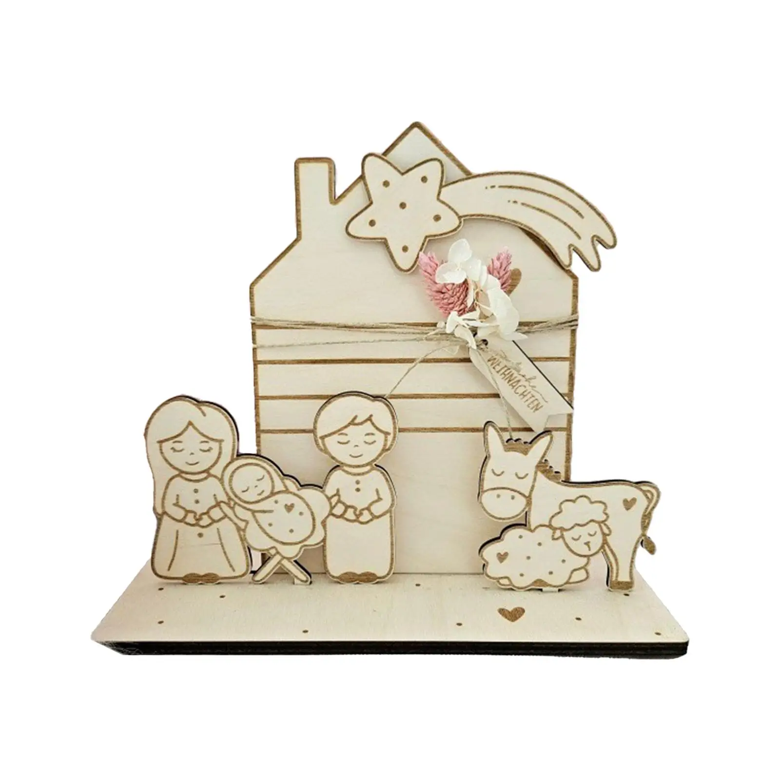 Wooden Art Craft Wooden Craftsmanship Collections Nativity Scene Ornament