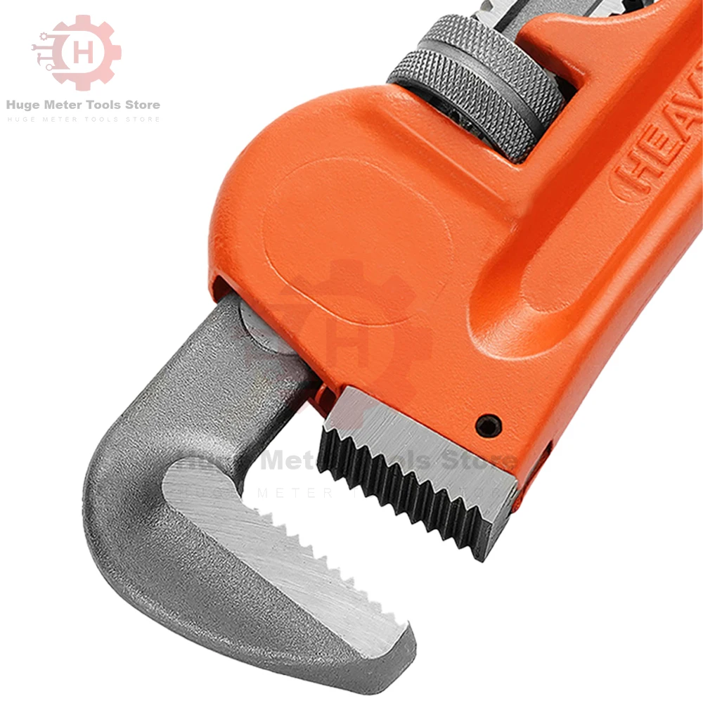 Heavy Duty Straight Pipe Wrench 8/12 Inch  Pipe Wrench Universal Large Opening Adjustable Pipe Clamp Pliers Plumber Spanner Tool