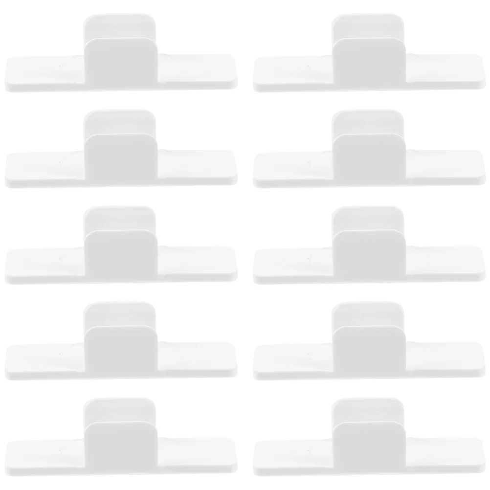 

10 Pcs Adhesive Pen Holder Clip Black Lightweight Plastic Fixing Clamps Wall Mount Whiteboard Marker Storage Solution Desk