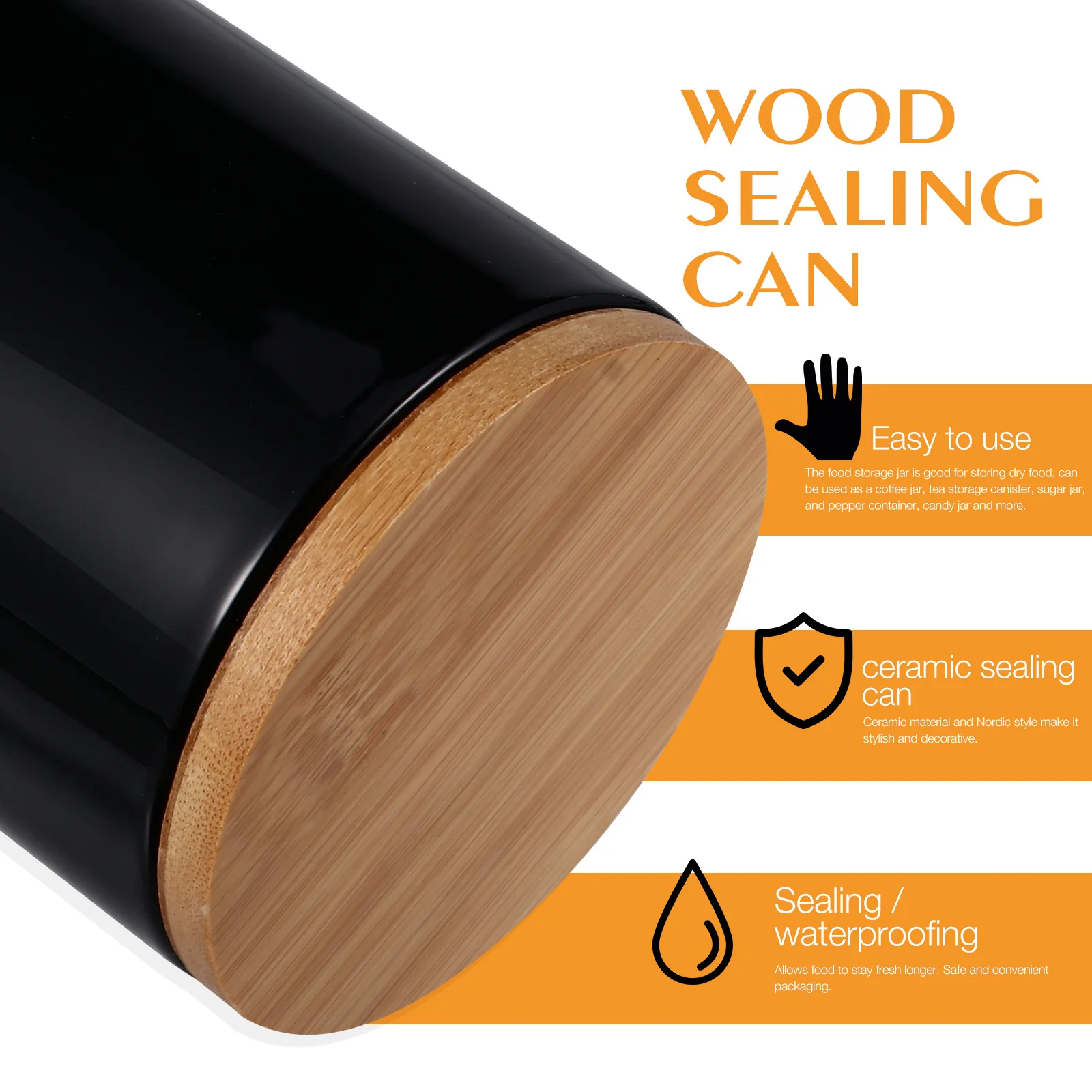 

1Pcs 900Ml Ceramic Sealing Can Moisture Proof Airtight Storage Jar for Tea Coffee Sugar Grains Seasoning Kitchen Pantry