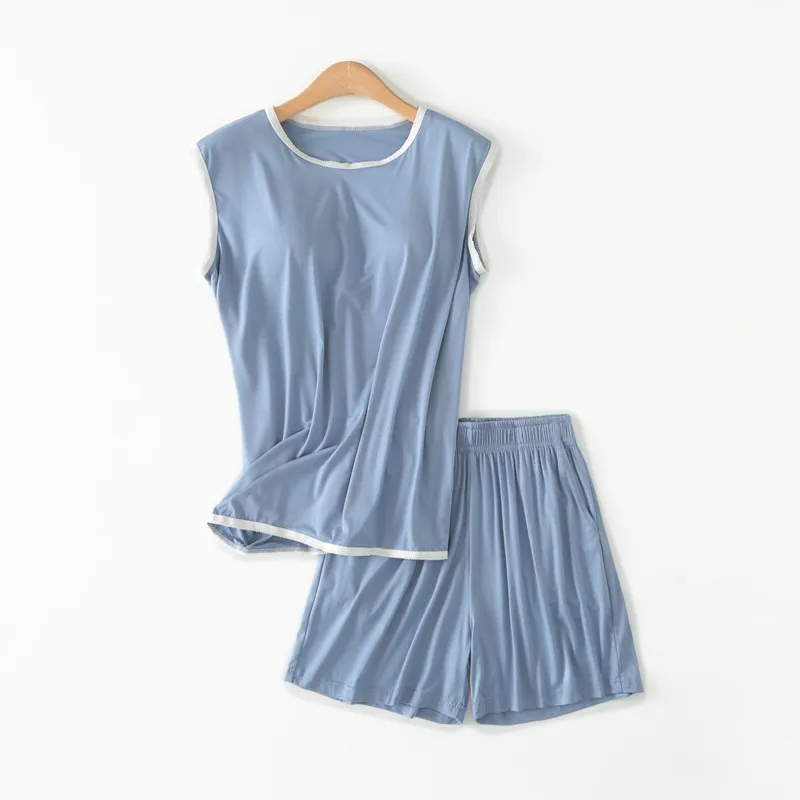

Pijama Feminino, новый модальный жилет без рукавов с нагрудником, топ и шорты, комплект, повседневная одежда для сна, женская домашняя одежда, пижамный костюм, женская одежда для сна