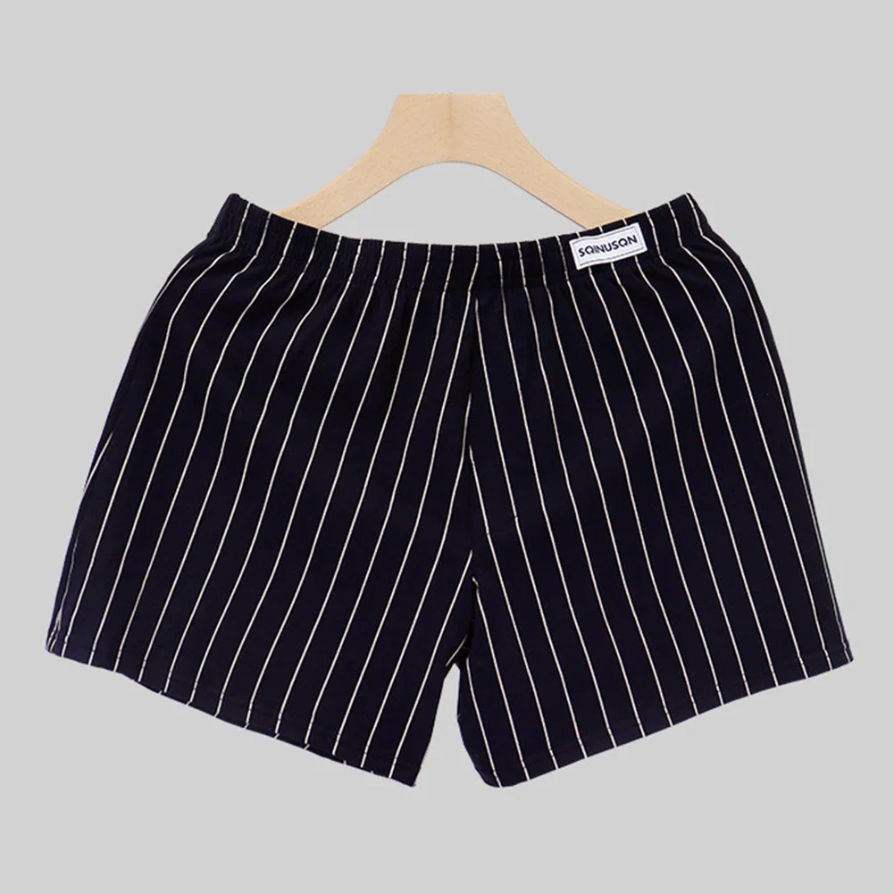 

Стильные мужские брюки со стрелками из хлопка для домашнего и пляжного использования с заниженной талией в полоску черного, синего, серого цвета хаки