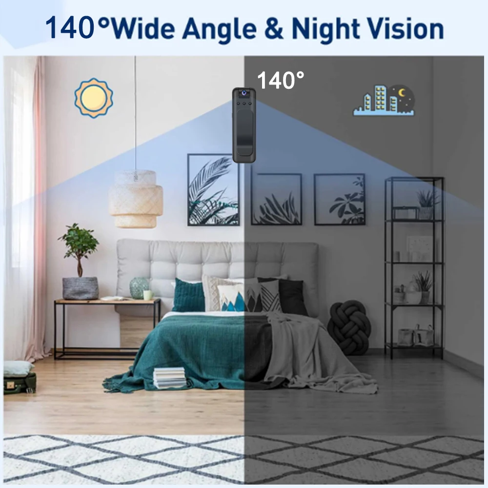 1080P HD Mini Wifi Camera Portable Recorder Outdoor Sports Photography Pen Night Vision Camera 180 Rotating Camera Support 128G