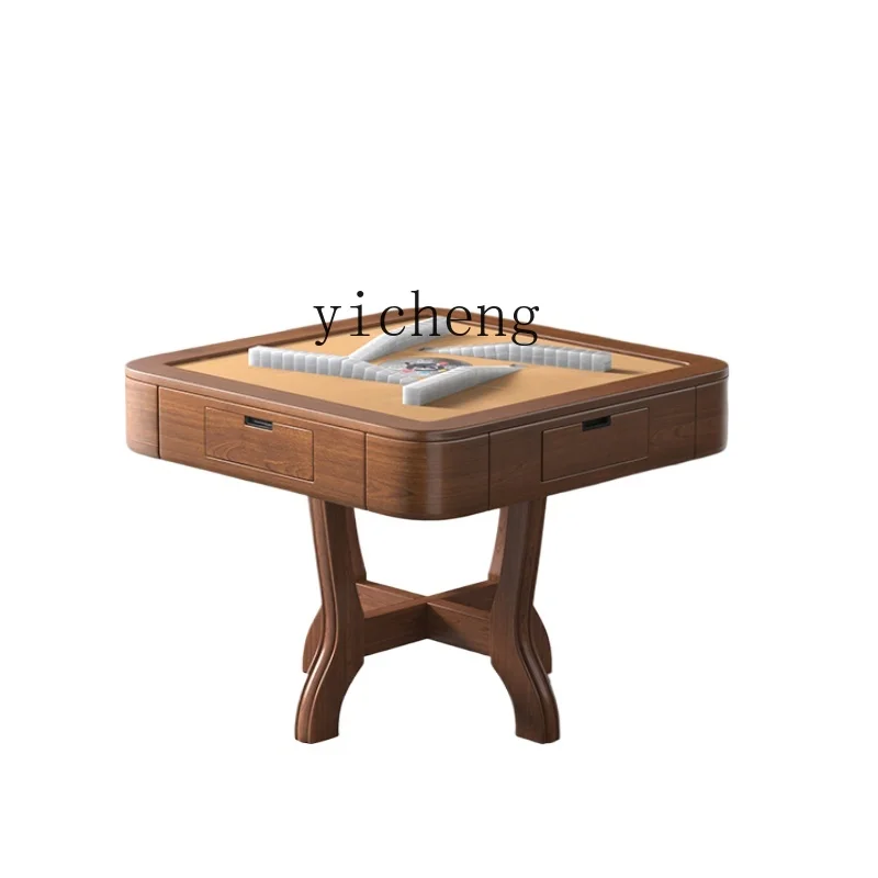 

TQH solid wood mahjong machine automatic household sparrow table integrated meal hemp small apartment mahjong table