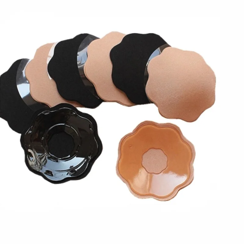 Reusable Cotton Women's Breast Petals Nipple Cover Invisible Flirting Boob Tape Strapless Backless Lift Bra Pad Nipples Covers