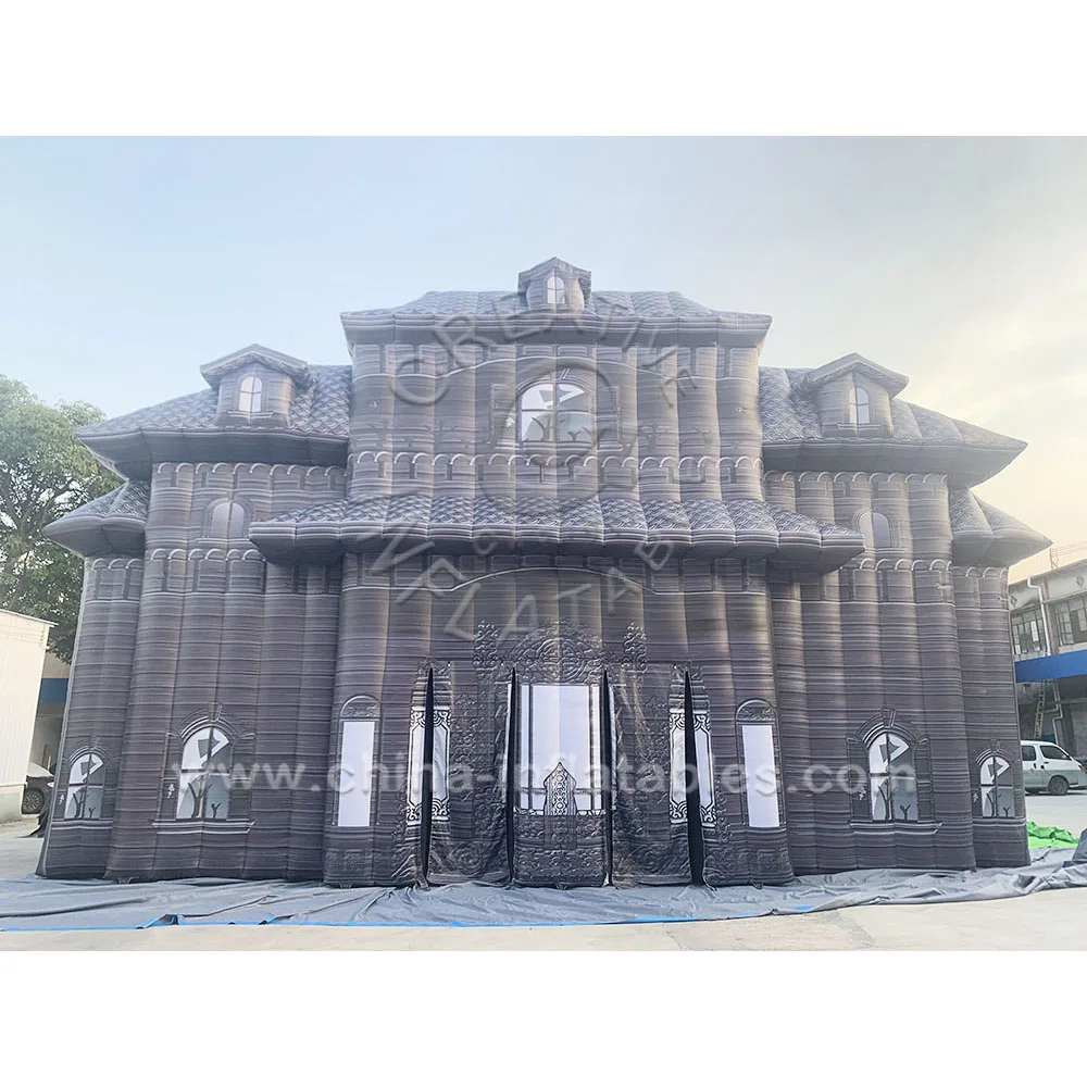 Commercial Grade Halloween Outdoor Inflatable Tent Old Castle Haunted House