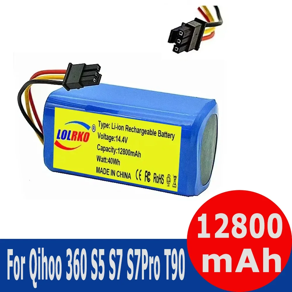 Battery For Qihoo 360 S5 S7 S7Pro T90 X9 12800mAh 14.4v Robotic Vacuum Cleaner Replacement Batteries Part