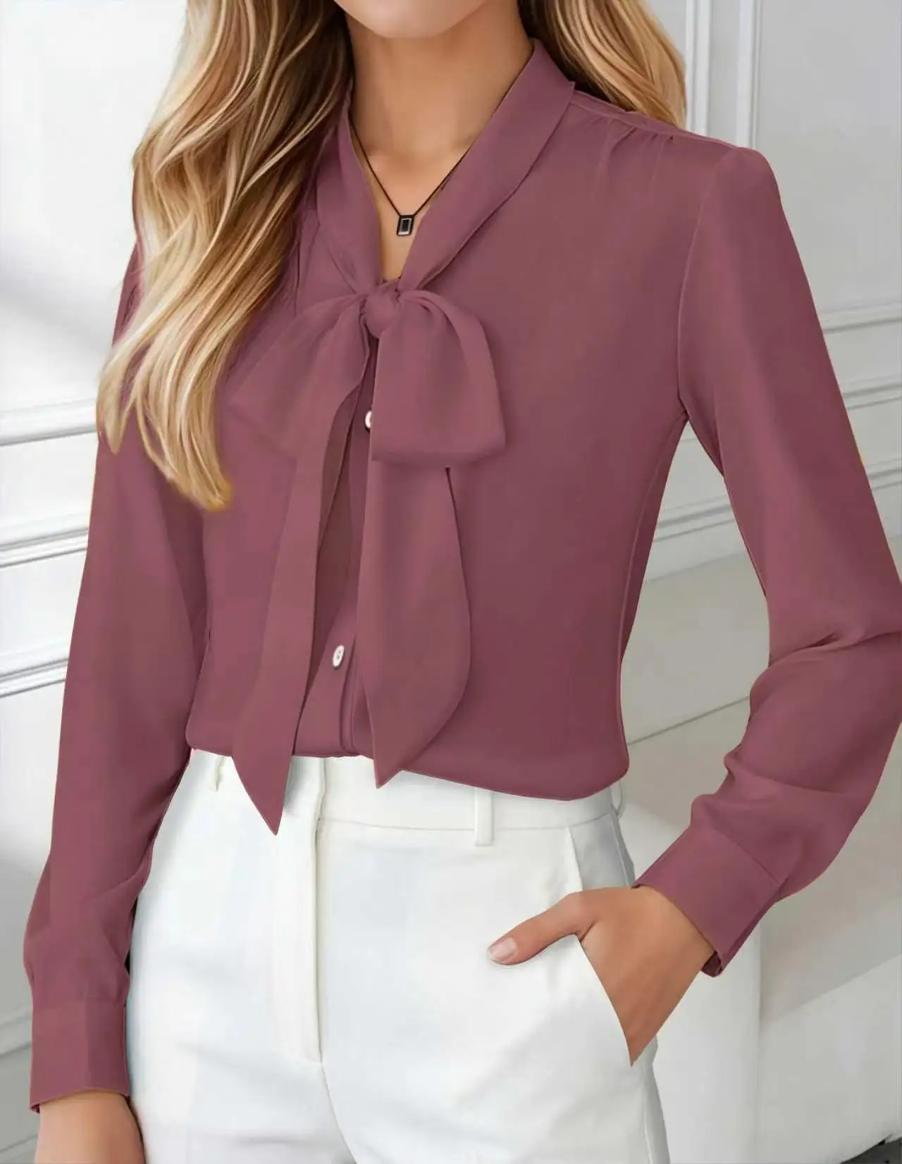 

Temperament Loose Woman Shirt Fashion Casual Blouse Elegant Long Sleeve Woman Shirt Holiday Weekend Top
