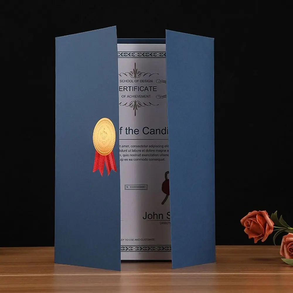 حامل شهادة جائزة التخرج A4 ثلاثي الطي لعملية التذهيب غطاء دبلوم مغلف ورقي رائع غلاف Honor Shell #2