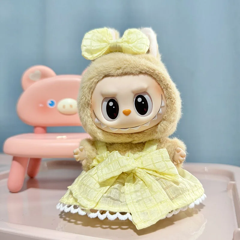 Para 17cm Labubu V2 V1 vestido púrpura Ropa para muñecas accesorios de atuendo Ropa para muñecas Idol para Labubu Ropa accesorios Ropa