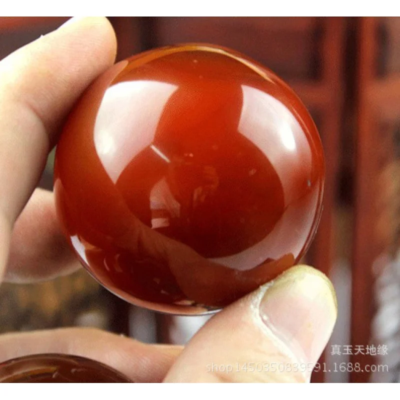 Handball Plaything Jade for the Elderly Practical Hand Grip Strength Solid Ball Red Agate