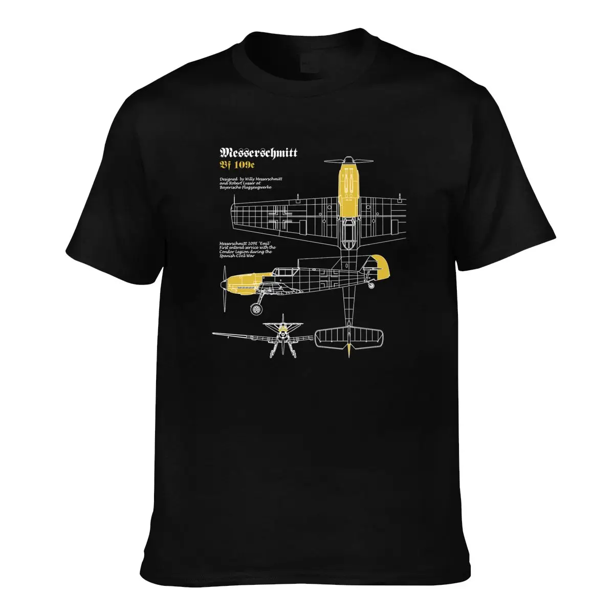 Nflyinグラフィックス追跡Tシャツ,個性をテーマにした服,messerschmitt bf109,ユニークなヒップスター,快適