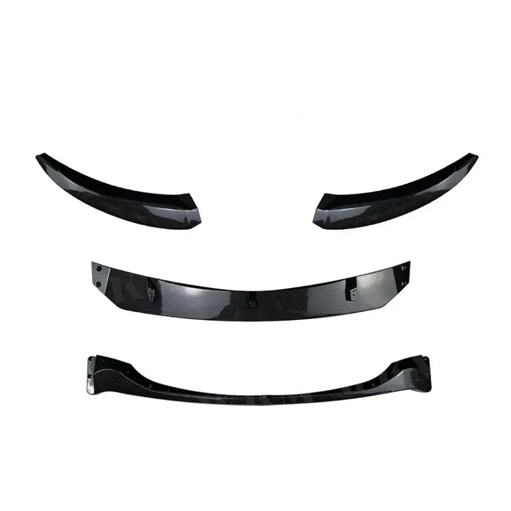 Front Lip Bumper Spoiler Three-section for BMW 1 Series E82 M Sport 2007-2010 ABS Carbon Look Gloss Black Front Bumper Guard