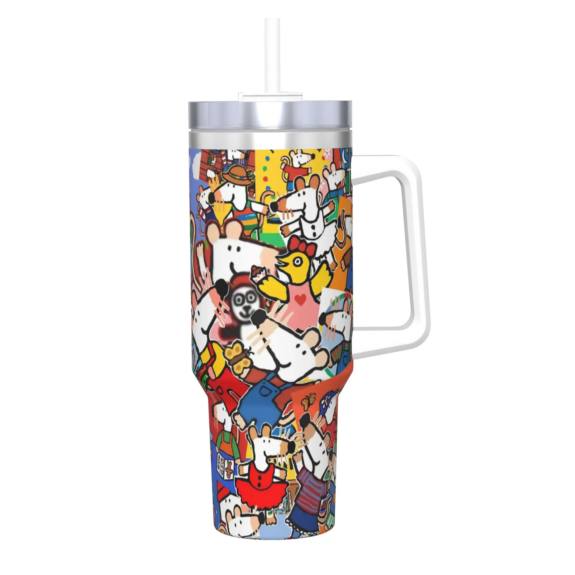 Maisy Mouse 40oz Tumbler Stainless Steel Double Wall Vacuum Insulated  Mug Cups With Straw