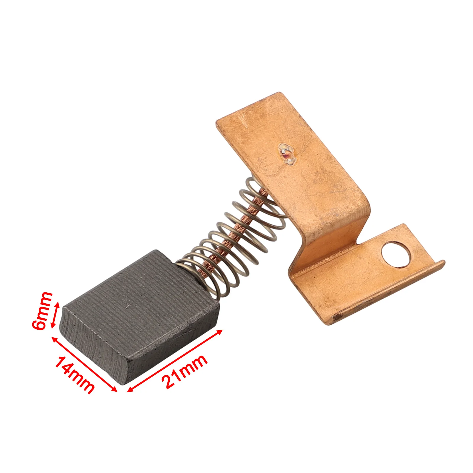 

Обслуживание двигателя Угольные щетки Детали для ремонта двигателя, как показано углеродный и металлический материал, общий компонент электроинструмента