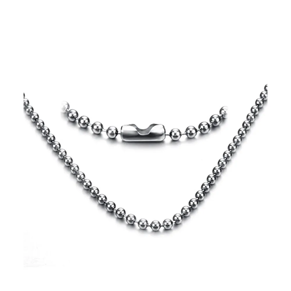 Titanium Steel Bead Chain 2.4mm Acid Alkali Resistant Classic Style Necklace Chain Pendant Bracelet Unfading Scratch Resistant