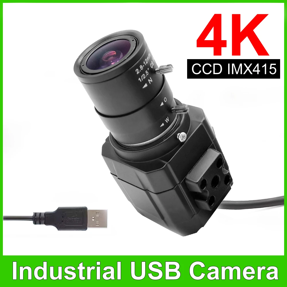 camera de video industrial usb webcam lente varifocal cs lente fixa otg uvc plug and play 8mp imx415 2812 mm mm mm 01