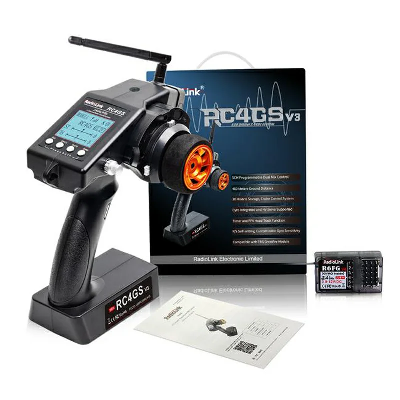 

RadioLink RC4GS V3 2,4G 4CH 5CH 7CH 400M расстояние пульт дистанционного управления передатчик R6Fg гироскоп внутри приемник для радиоуправляемой машины лодки