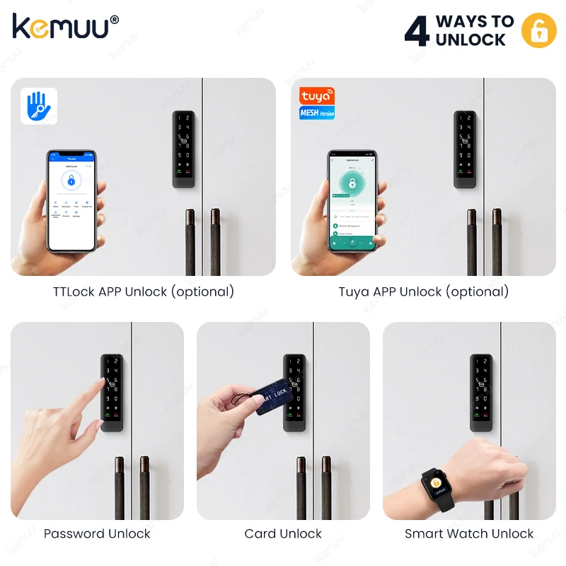 KEMUU Smart Cabinet Lock Tuya Safe Password Keyless Security Nfc Cabinet Lock Card Office Cabinet With Lock