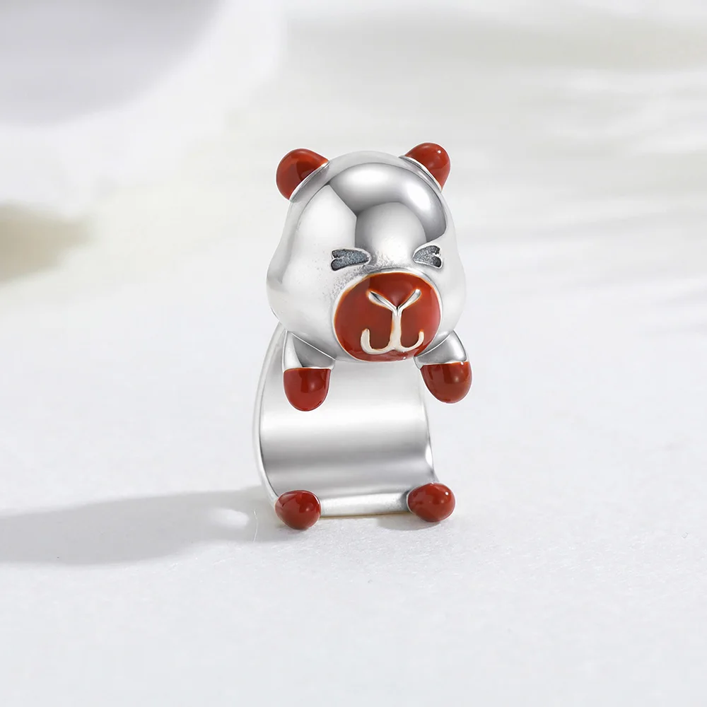 New 925 Sterling Silver Charms Capybara Hug Beads Jewelry Making For Original Bracelet Ladies Jewelry DIY Wildlife Gifts