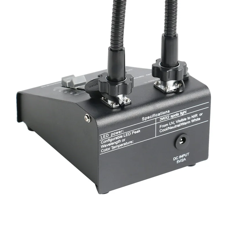 หมุนได้อย่างอิสระ Bendable Dual GOOSENECK โคมไฟปรับ LED Light 3W * 2 สําหรับกล้องจุลทรรศน์สเตอริโอกล้องจุลทรรศน์วิดีโอ Enhanced Lighting