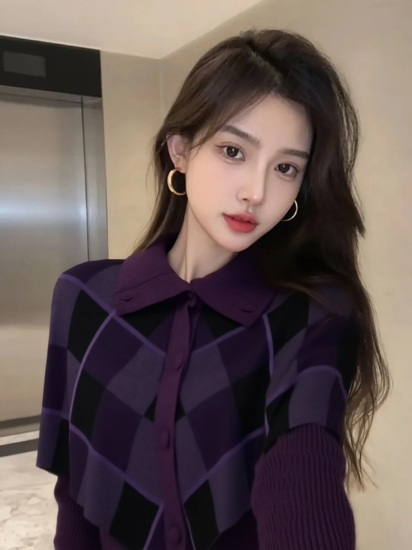 Cardigan avvolgente scozzese coreano unico lavorato a maglia aperto irt da donna autunno inverno bellissimo maglione interno Ne