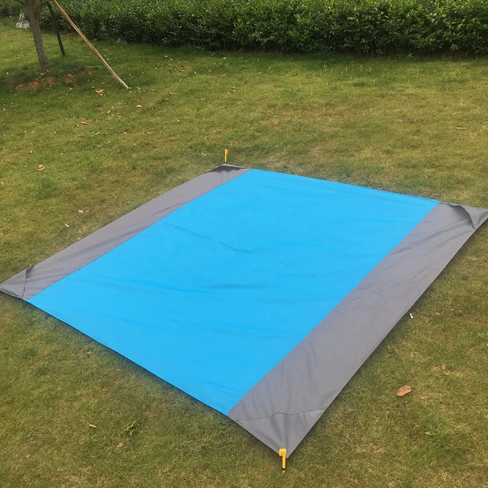 

Waterproof Picnic Rug Blue Gray Durable Outdoor Mat Portable Camping Beach Cushion Practical Multifunctional Picnic Pad