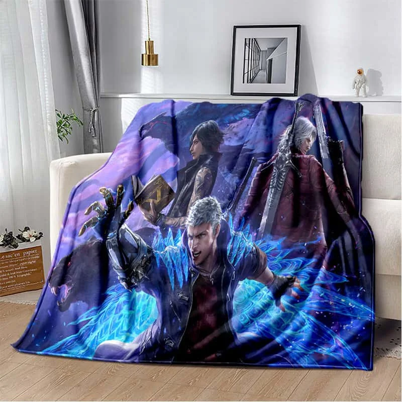 3D D-Devil May Cry DMC Game Gamer Soft Plush Blanket,Flannel Blanket Throw Blanket for Living Room Bedroom Bed Sofa Picnic Cover