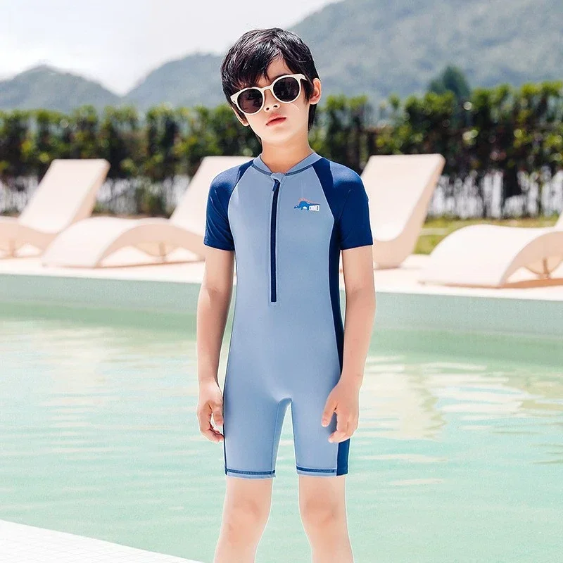 Universal Summer Beach Clothing for Boys and Girls Children's Dinosaur Sunscreen Breathable Quick Drying One-piece Swimsuit