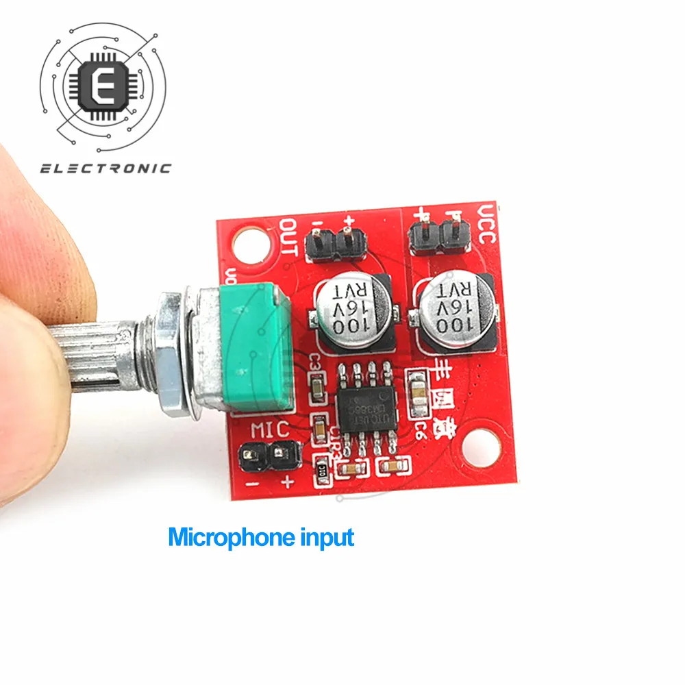 LM386 Electret Mikrofon Amplifier Papan Mikrofon Amplifier dengan Potensiometer DC4-12V Mikrofon Pickup Modul