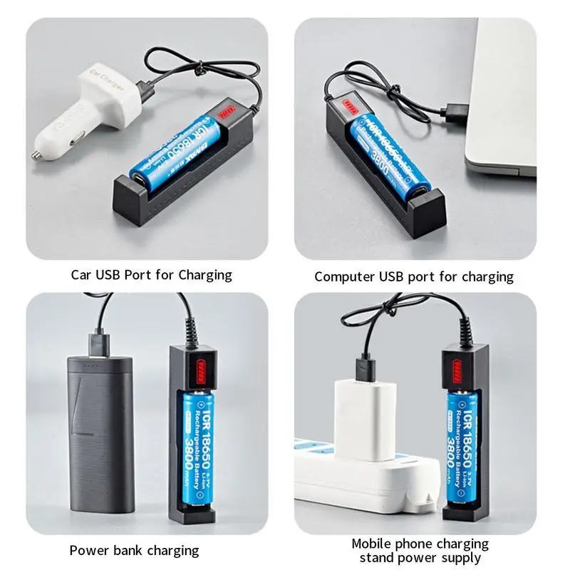 1 Slot 18500 Battery Charger Universal Smart Quick Charging USB Rechargeable Lithium Battery Charger for 14500 16650 14650