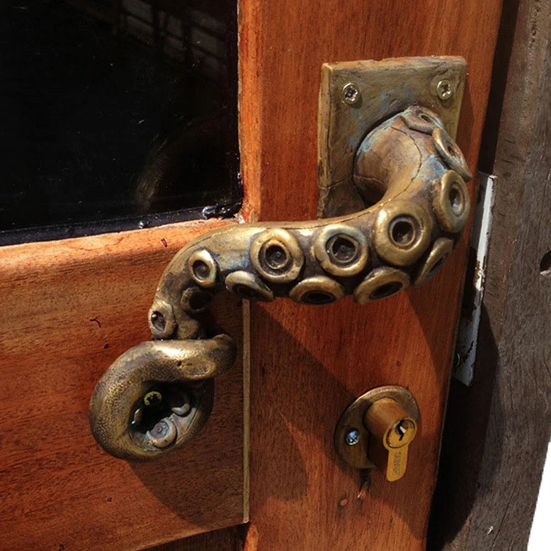 

Animal Style Vintage Octopus Door Knob Outdoor Hook Furniture Drawer Bar Pulls Handle Hardware Ancient Pull Home Door Decoration